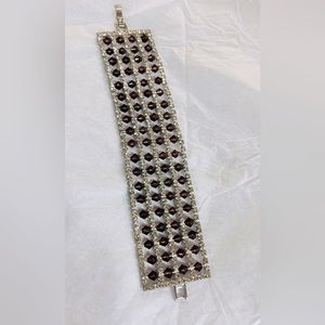 #203 Rare vintage purple abacus beads rhinestone bracelet